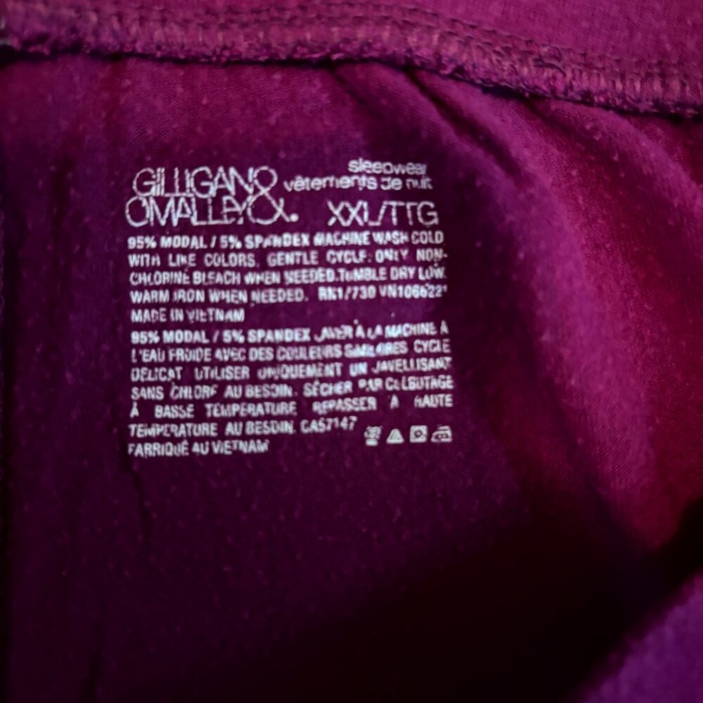 Gilligan & O’Malley Soft Modal Sleep Lounge Pants XXL Plum - Picture 2 of 5